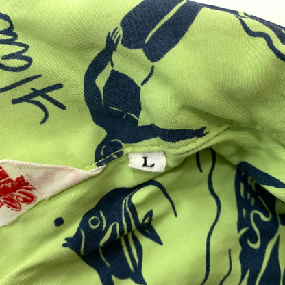 【中古品】【メンズ】 PEARL DIVER パールダイバー 90's RAYON S/S SHIRT 90年代 レーヨン ショートスリーブ シャツ 半袖 トップス ボタンダウン 145-260626-ko-15-tei サイズ：L カラー：総柄 万代Net店