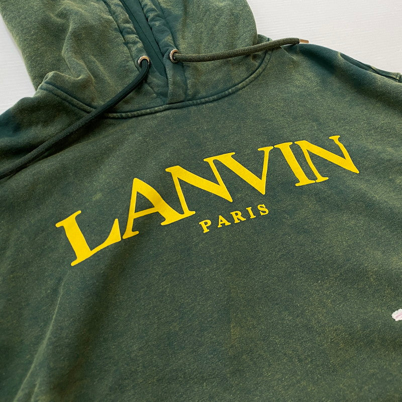 【中古品】【メンズ】 GALLERY DEPT. ギャラリーデプト×LANVIN ランバン 別注 コラボ LOGOS PRINTED HOODIE ロゴ プリント フーディー トップス プルオーバーパーカー 142-260629-ss-05-tei サイズ：XL カラー：グリーン 万代Net店