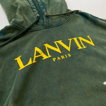 【中古品】【メンズ】 GALLERY DEPT. ギャラリーデプト×LANVIN ランバン 別注 コラボ LOGOS PRINTED HOODIE ロゴ プリント フーディー トップス プルオーバーパーカー 142-260629-ss-05-tei サイズ：XL カラー：グリーン 万代Net店