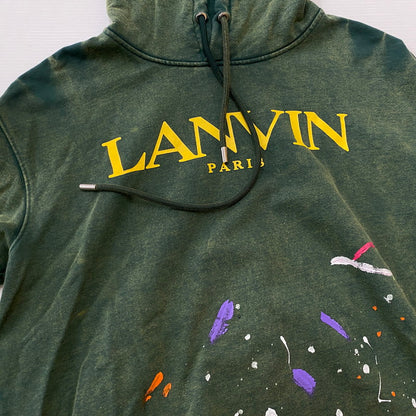 【中古品】【メンズ】 GALLERY DEPT. ギャラリーデプト×LANVIN ランバン 別注 コラボ LOGOS PRINTED HOODIE ロゴ プリント フーディー トップス プルオーバーパーカー 142-260629-ss-05-tei サイズ：XL カラー：グリーン 万代Net店