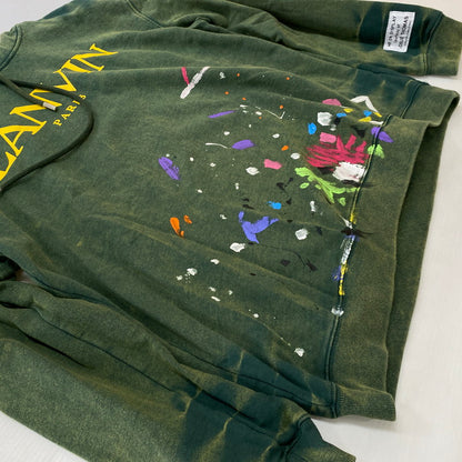 【中古品】【メンズ】 GALLERY DEPT. ギャラリーデプト×LANVIN ランバン 別注 コラボ LOGOS PRINTED HOODIE ロゴ プリント フーディー トップス プルオーバーパーカー 142-260629-ss-05-tei サイズ：XL カラー：グリーン 万代Net店