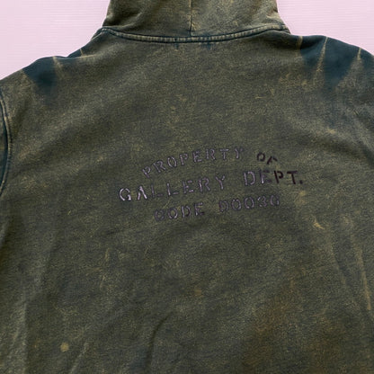 【中古品】【メンズ】 GALLERY DEPT. ギャラリーデプト×LANVIN ランバン 別注 コラボ LOGOS PRINTED HOODIE ロゴ プリント フーディー トップス プルオーバーパーカー 142-260629-ss-05-tei サイズ：XL カラー：グリーン 万代Net店
