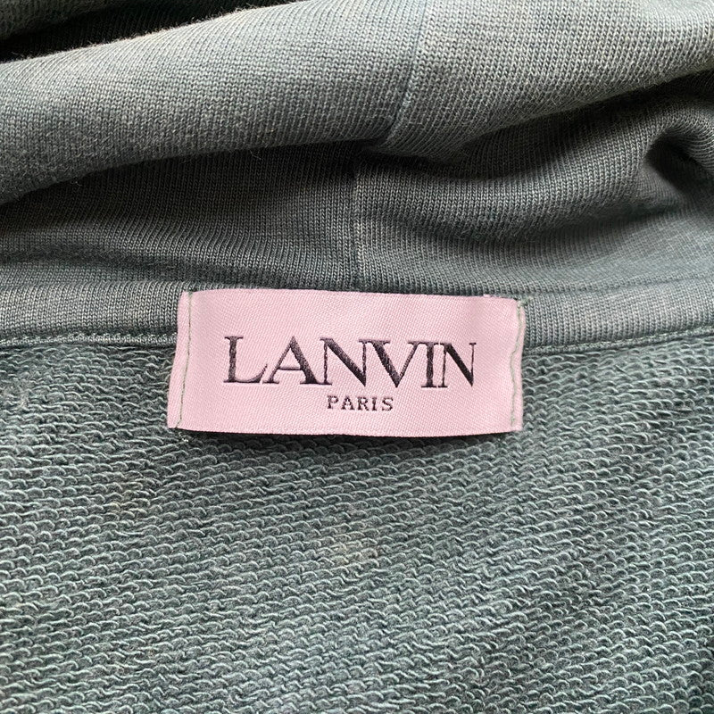 【中古品】【メンズ】 GALLERY DEPT. ギャラリーデプト×LANVIN ランバン 別注 コラボ LOGOS PRINTED HOODIE ロゴ プリント フーディー トップス プルオーバーパーカー 142-260629-ss-05-tei サイズ：XL カラー：グリーン 万代Net店