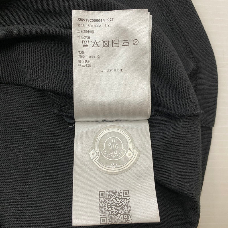 【中古品】【メンズ】 MONCLER モンクレール S/S T-SHIRT J20918C00004 83927 ショートスリーブ Tシャツ 半袖トップス 141-260629-ss-03-tei サイズ：L カラー：ブラック 万代Net店