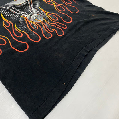 【現状渡し品】【メンズ】 HARLEY-DAVIDSON ハーレーダビッドソン V2 ENGINE FLAME S/S TEE V2 エンジン ショートスリーブTシャツ 半袖トップス 145-260629-ss-04-tei サイズ：XL カラー：ブラック 万代Net店