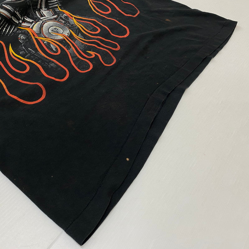【現状渡し品】【メンズ】 HARLEY-DAVIDSON ハーレーダビッドソン V2 ENGINE FLAME S/S TEE V2 エンジン ショートスリーブTシャツ 半袖トップス 145-260629-ss-04-tei サイズ：XL カラー：ブラック 万代Net店