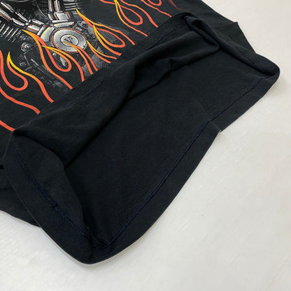 【現状渡し品】【メンズ】 HARLEY-DAVIDSON ハーレーダビッドソン V2 ENGINE FLAME S/S TEE V2 エンジン ショートスリーブTシャツ 半袖トップス 145-260629-ss-04-tei サイズ：XL カラー：ブラック 万代Net店