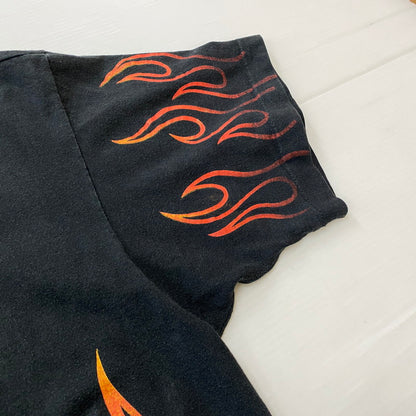 【現状渡し品】【メンズ】 HARLEY-DAVIDSON ハーレーダビッドソン V2 ENGINE FLAME S/S TEE V2 エンジン ショートスリーブTシャツ 半袖トップス 145-260629-ss-04-tei サイズ：XL カラー：ブラック 万代Net店