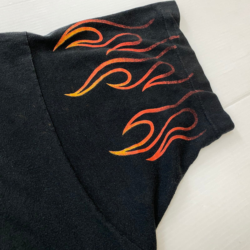 【現状渡し品】【メンズ】 HARLEY-DAVIDSON ハーレーダビッドソン V2 ENGINE FLAME S/S TEE V2 エンジン ショートスリーブTシャツ 半袖トップス 145-260629-ss-04-tei サイズ：XL カラー：ブラック 万代Net店