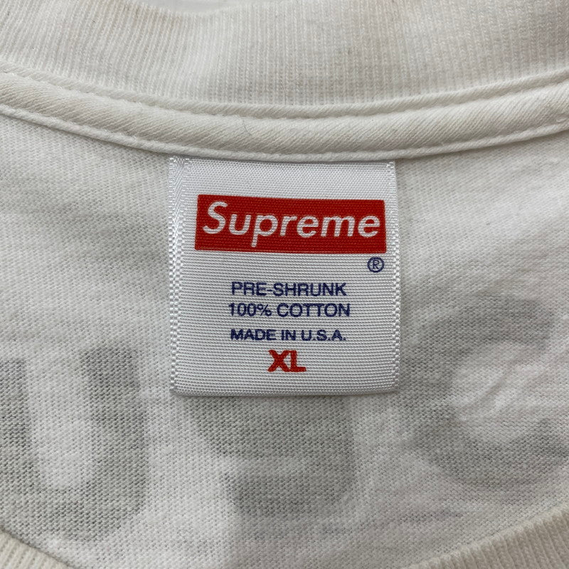 【現状渡し品】【メンズ】 Supreme シュプリーム 21SS SPIRAL S/S TEE スパイラル ショートスリーブTシャツ 半袖トップス 149-260629-ss-01-tei サイズ：XL カラー：ホワイト 万代Net店