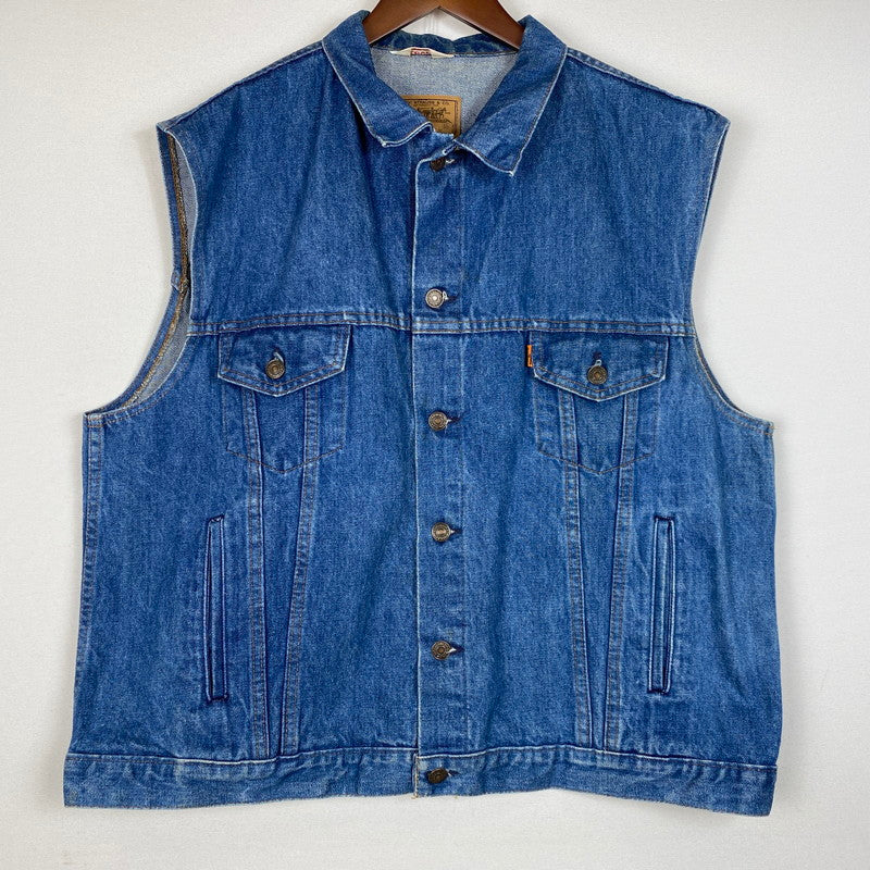 【現状渡し品】【メンズ】 Levi's リーバイス DENIM VEST MADE IN FRANCE 70503-0217 デニム ベスト アウター フランス製 ボタン裏刻印276 145-260629-ss-06-tei サイズ：48 カラー：インディゴ 万代Net店