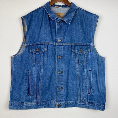 【現状渡し品】【メンズ】 Levi's リーバイス DENIM VEST MADE IN FRANCE 70503-0217 デニム ベスト アウター フランス製 ボタン裏刻印276 145-260629-ss-06-tei サイズ：48 カラー：インディゴ 万代Net店