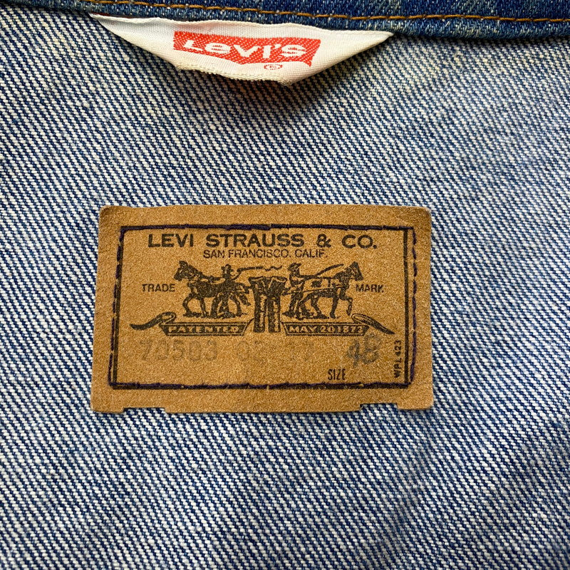 【現状渡し品】【メンズ】 Levi's リーバイス DENIM VEST MADE IN FRANCE 70503-0217 デニム ベスト アウター フランス製 ボタン裏刻印276 145-260629-ss-06-tei サイズ：48 カラー：インディゴ 万代Net店