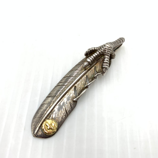 【中古品】【メンズ】 TADY&KING タディアンドキング 特大爪SVフェザー K18フェザー イーグル アクセサリー ペンダントトップ 右向き 191-260724-ko-02-tei カラー：シルバー/ゴールド 万代Net店
