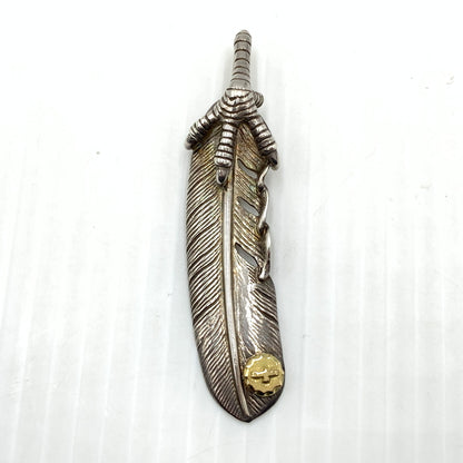 【中古品】【メンズ】 TADY&KING タディアンドキング 特大爪SVフェザー K18フェザー イーグル アクセサリー ペンダントトップ 右向き 191-260724-ko-02-tei カラー：シルバー/ゴールド 万代Net店