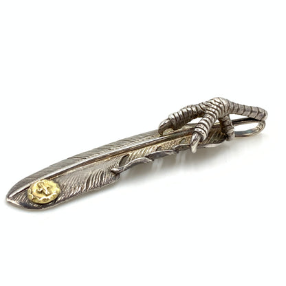 【中古品】【メンズ】 TADY&KING タディアンドキング 特大爪SVフェザー K18フェザー イーグル アクセサリー ペンダントトップ 右向き 191-260724-ko-02-tei カラー：シルバー/ゴールド 万代Net店