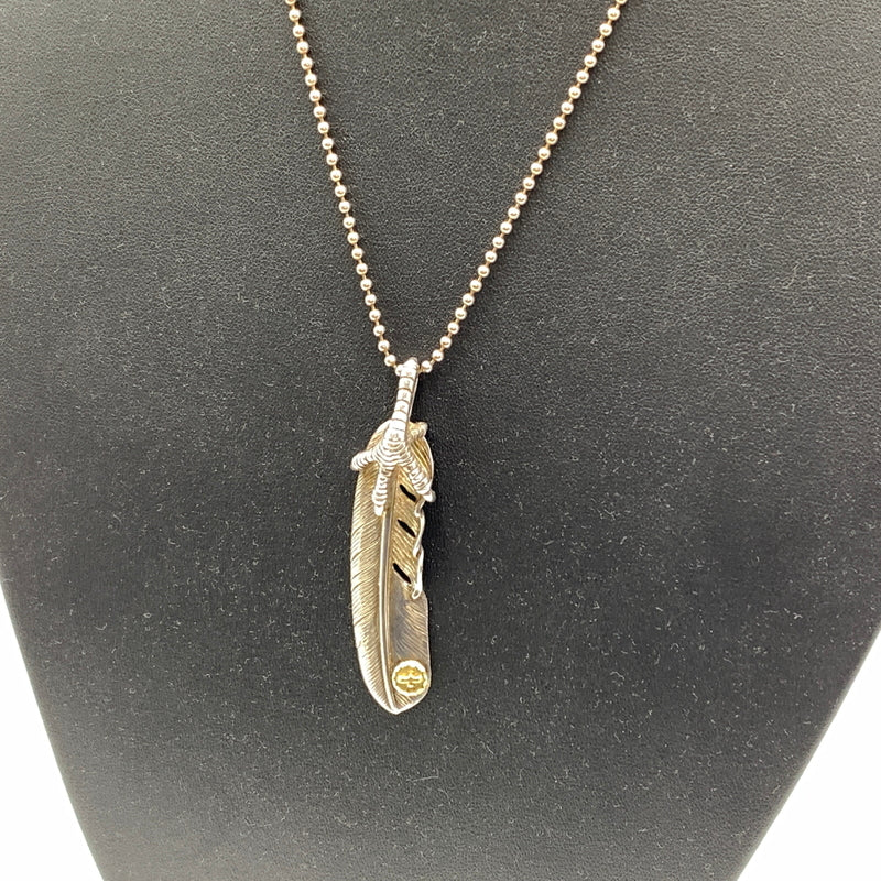 【中古品】【メンズ】 TADY&KING タディアンドキング 特大爪SVフェザー K18フェザー イーグル アクセサリー ペンダントトップ 右向き 191-260724-ko-02-tei カラー：シルバー/ゴールド 万代Net店