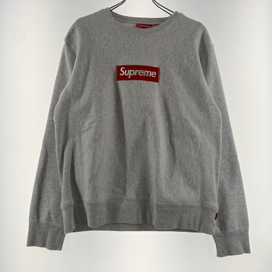 【中古品】【メンズ】 Supreme シュプリーム 18FW BOX LOGO CREWNECK SWEAT ボックス ロゴ クルーネック スウェット トップス トレーナー 149-260626-ko-10-tei サイズ：S カラー：グレー 万代Net店