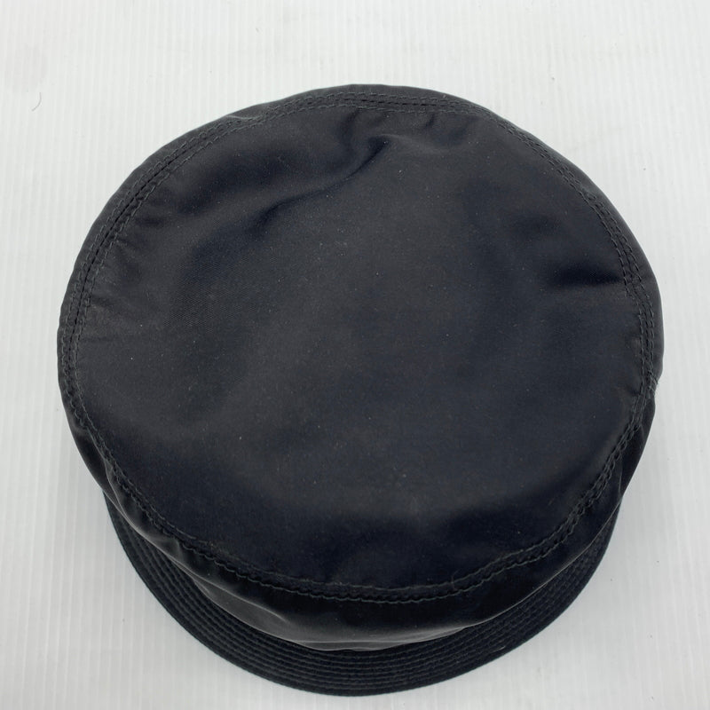【中古品】【メンズ】 PRADA プラダ TRIANGLE LOGO NYLON BUCKET HAT 2HC137 トライアングルロゴ ナイロン バケット ハット 帽子 182-260630-yo-04-tei サイズ：L カラー：ブラック 万代Net店