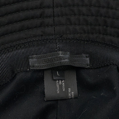 【中古品】【メンズ】 PRADA プラダ TRIANGLE LOGO NYLON BUCKET HAT 2HC137 トライアングルロゴ ナイロン バケット ハット 帽子 182-260630-yo-04-tei サイズ：L カラー：ブラック 万代Net店