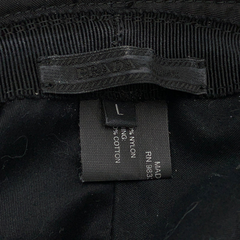 【中古品】【メンズ】 PRADA プラダ TRIANGLE LOGO NYLON BUCKET HAT 2HC137 トライアングルロゴ ナイロン バケット ハット 帽子 182-260630-yo-04-tei サイズ：L カラー：ブラック 万代Net店