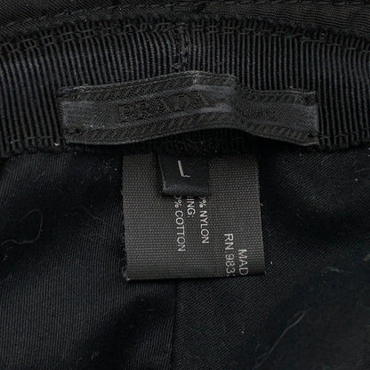 【中古品】【メンズ】 PRADA プラダ TRIANGLE LOGO NYLON BUCKET HAT 2HC137 トライアングルロゴ ナイロン バケット ハット 帽子 182-260630-yo-04-tei サイズ：L カラー：ブラック 万代Net店
