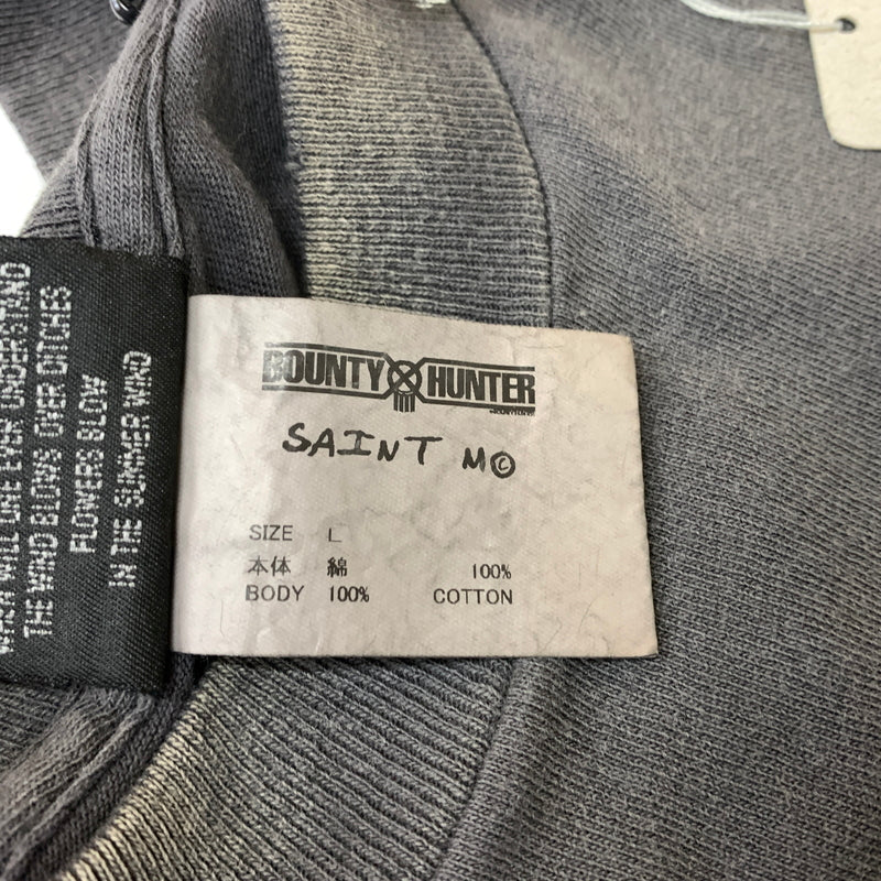 【中古品】【メンズ】 SAINT MICHAEL セントマイケル × BOUNTY HUNTER バウンティーハンター 別注 コラボ SKULL-K&BABY-M S/S T-SHIRT SM-MK8-0000-C28 ショートスリーブ シャツ 半袖 トップス 140-260630-yo-05-tei サイズ：L カラー：グレー 万代Net店