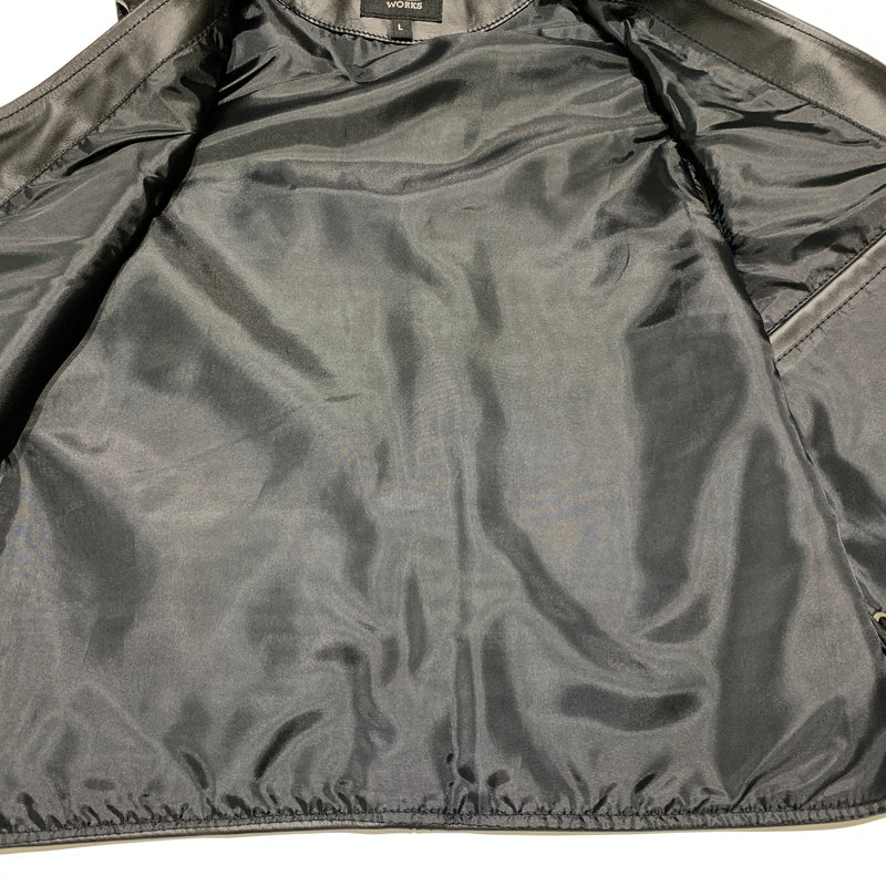 【中古品】【メンズ】 Horn Works ホーンワークス LEATHER VEST WITH CONCHO BUTTONS レザー ベスト コンチョ ボタン ライトアウター 本革 145-260627-ko-11-tei サイズ：L カラー：ブラック 万代Net店