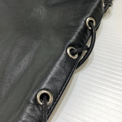【中古品】【メンズ】 Horn Works ホーンワークス LEATHER VEST WITH CONCHO BUTTONS レザー ベスト コンチョ ボタン ライトアウター 本革 145-260627-ko-11-tei サイズ：L カラー：ブラック 万代Net店