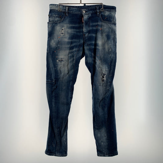 【中古品】【メンズ】 DSQUARED2 ディースクエアード TIDY BIKER JEAN S74LB0823 S30342 タイディー バイカー ジーンズ ボトムス デニムパンツ ダメージ加工 152-260627-ko-23-tei サイズ：48 カラー：インディゴ 万代Net店