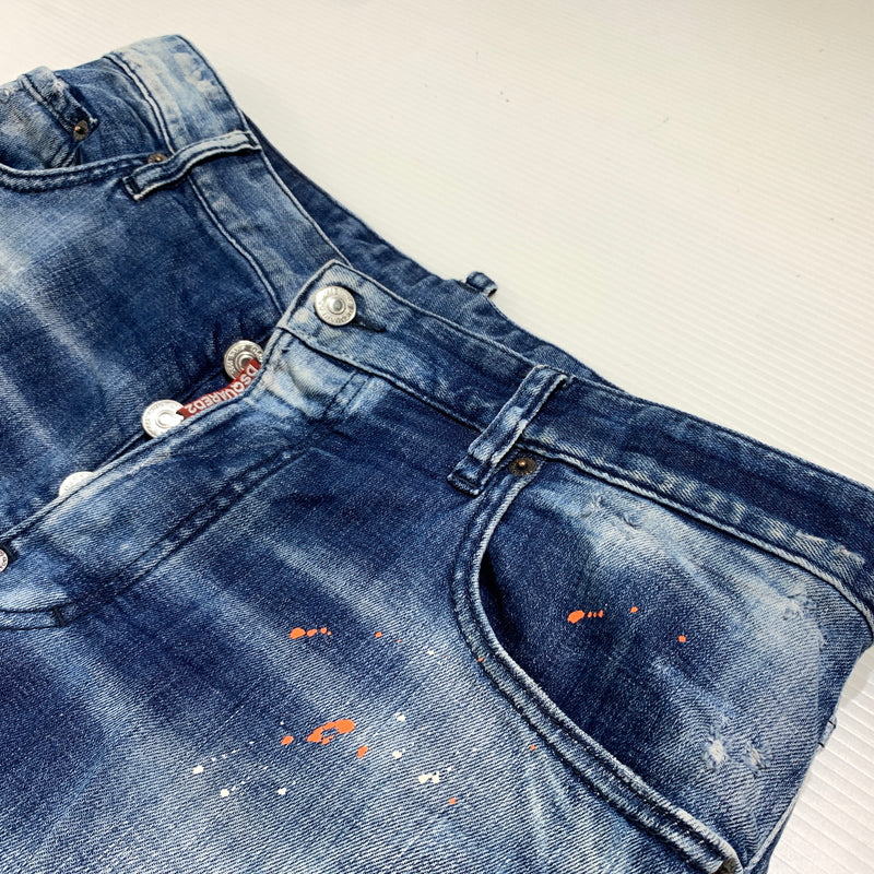 【中古品】【メンズ】 DSQUARED2 ディースクエアード TIDY BIKER JEAN S74LB0823 S30342 タイディー バイカー ジーンズ ボトムス デニムパンツ ダメージ加工 152-260627-ko-23-tei サイズ：48 カラー：インディゴ 万代Net店