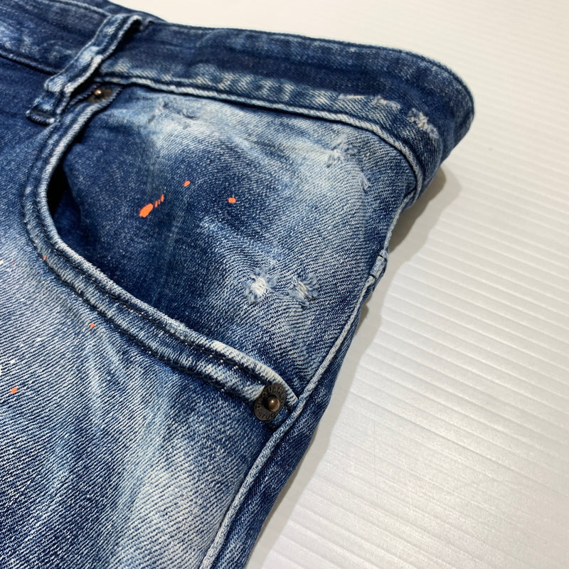 【中古品】【メンズ】 DSQUARED2 ディースクエアード TIDY BIKER JEAN S74LB0823 S30342 タイディー バイカー ジーンズ ボトムス デニムパンツ ダメージ加工 152-260627-ko-23-tei サイズ：48 カラー：インディゴ 万代Net店