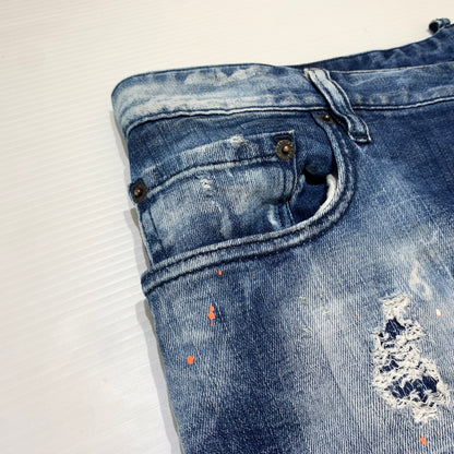 【中古品】【メンズ】 DSQUARED2 ディースクエアード TIDY BIKER JEAN S74LB0823 S30342 タイディー バイカー ジーンズ ボトムス デニムパンツ ダメージ加工 152-260627-ko-23-tei サイズ：48 カラー：インディゴ 万代Net店