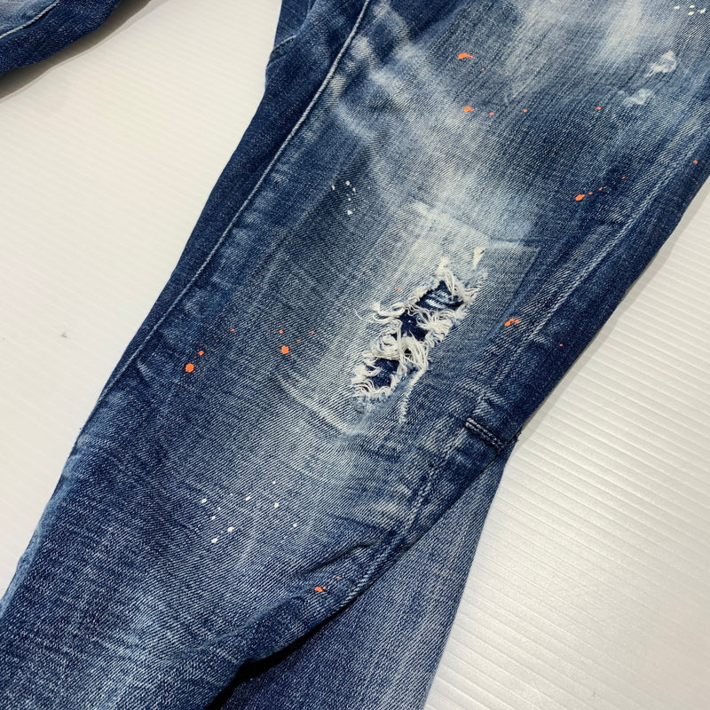 【中古品】【メンズ】 DSQUARED2 ディースクエアード TIDY BIKER JEAN S74LB0823 S30342 タイディー バイカー ジーンズ ボトムス デニムパンツ ダメージ加工 152-260627-ko-23-tei サイズ：48 カラー：インディゴ 万代Net店