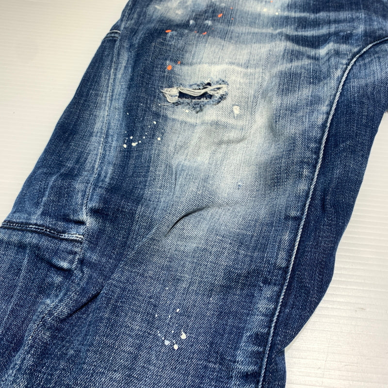 【中古品】【メンズ】 DSQUARED2 ディースクエアード TIDY BIKER JEAN S74LB0823 S30342 タイディー バイカー ジーンズ ボトムス デニムパンツ ダメージ加工 152-260627-ko-23-tei サイズ：48 カラー：インディゴ 万代Net店