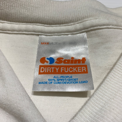 【中古品】【メンズ】 SAINT Mxxxxxx セント マイケル SIT DOWN MAXELL SAINT S/S TEE SM-HR8-0000-022 シットダウン ショートスリーブ Tシャツ 半袖 トップス 142-260627-ko-12-tei サイズ：XL カラー：ホワイト 万代Net店