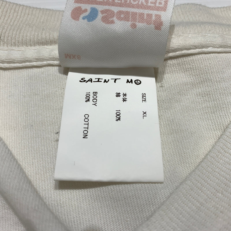 【中古品】【メンズ】 SAINT Mxxxxxx セント マイケル SIT DOWN MAXELL SAINT S/S TEE SM-HR8-0000-022 シットダウン ショートスリーブ Tシャツ 半袖 トップス 142-260627-ko-12-tei サイズ：XL カラー：ホワイト 万代Net店