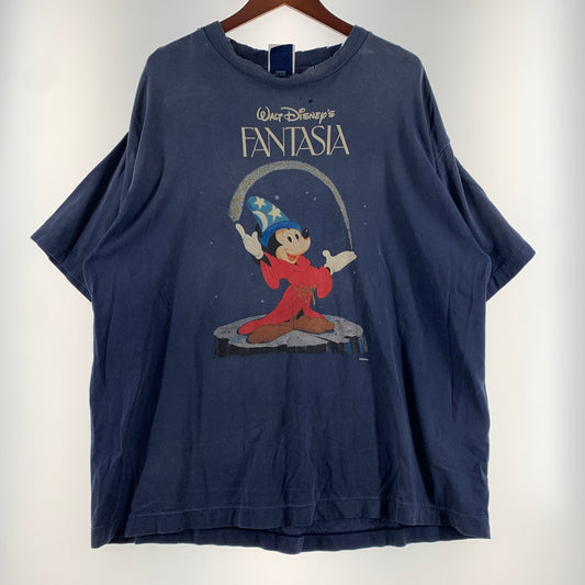 【中古品】【メンズ】 SAINT Mxxxxxx セント マイケル DNF S/S TEE FANTASIA SM-HR8-0000-C65 ショートスリーブ Tシャツ ファンタジア 半袖 トップス ヴィンテージ加工 142-260627-ko-13-tei サイズ：XL カラー：ネイビー 万代Net店