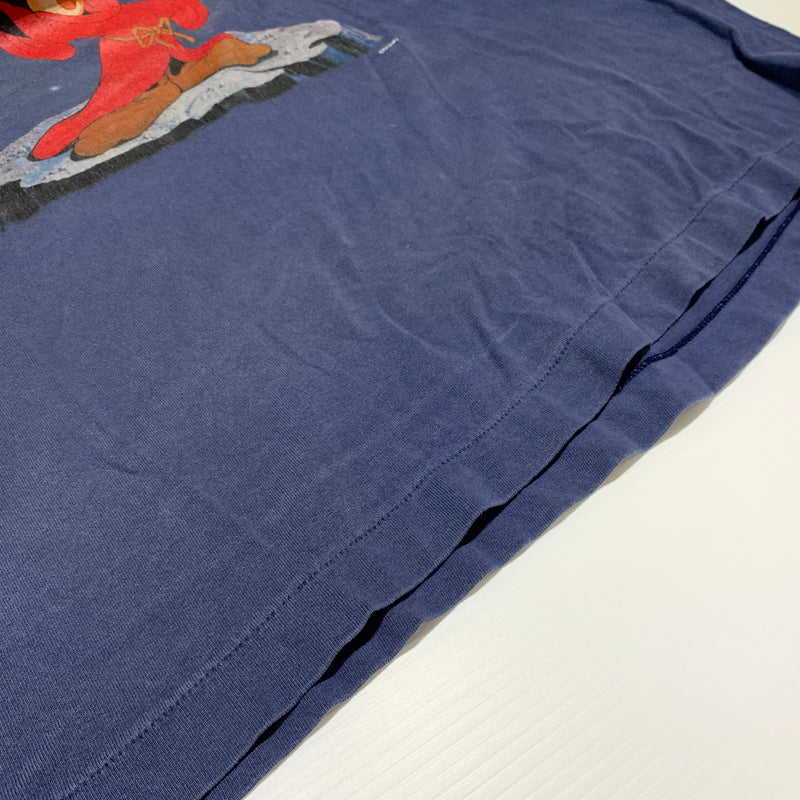 【中古品】【メンズ】 SAINT Mxxxxxx セント マイケル DNF S/S TEE FANTASIA SM-HR8-0000-C65 ショートスリーブ Tシャツ ファンタジア 半袖 トップス ヴィンテージ加工 142-260627-ko-13-tei サイズ：XL カラー：ネイビー 万代Net店