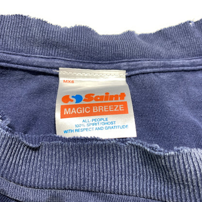 【中古品】【メンズ】 SAINT Mxxxxxx セント マイケル DNF S/S TEE FANTASIA SM-HR8-0000-C65 ショートスリーブ Tシャツ ファンタジア 半袖 トップス ヴィンテージ加工 142-260627-ko-13-tei サイズ：XL カラー：ネイビー 万代Net店