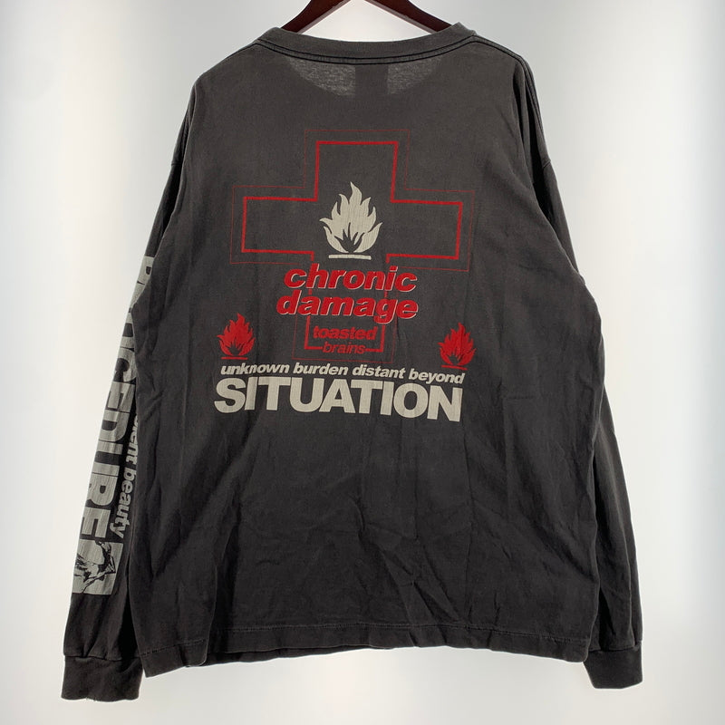【中古品】【メンズ】 SAINT Mxxxxxx セント マイケル 23SS L/S TEE UNKNOWN SM-S23-0000-027 ロングスリーブ Tシャツ アンノウン 長袖 トップス ヴィンテージ加工 142-260627-ko-15-tei サイズ：XL カラー：グレー 万代Net店