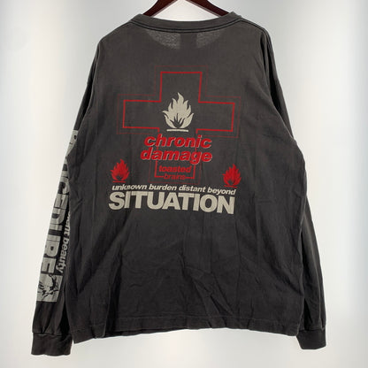 【中古品】【メンズ】 SAINT Mxxxxxx セント マイケル 23SS L/S TEE UNKNOWN SM-S23-0000-027 ロングスリーブ Tシャツ アンノウン 長袖 トップス ヴィンテージ加工 142-260627-ko-15-tei サイズ：XL カラー：グレー 万代Net店