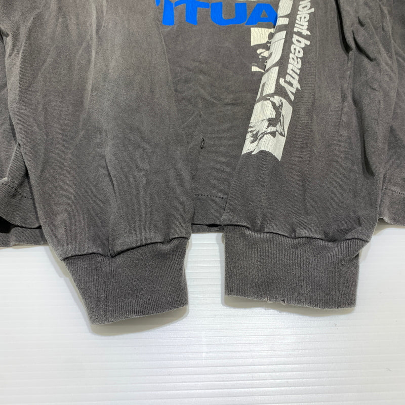 【中古品】【メンズ】 SAINT Mxxxxxx セント マイケル 23SS L/S TEE UNKNOWN SM-S23-0000-027 ロングスリーブ Tシャツ アンノウン 長袖 トップス ヴィンテージ加工 142-260627-ko-15-tei サイズ：XL カラー：グレー 万代Net店
