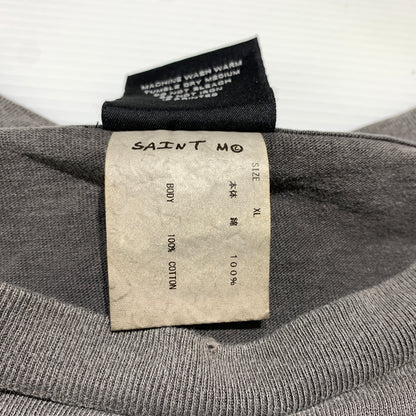 【中古品】【メンズ】 SAINT Mxxxxxx セント マイケル 23SS L/S TEE UNKNOWN SM-S23-0000-027 ロングスリーブ Tシャツ アンノウン 長袖 トップス ヴィンテージ加工 142-260627-ko-15-tei サイズ：XL カラー：グレー 万代Net店