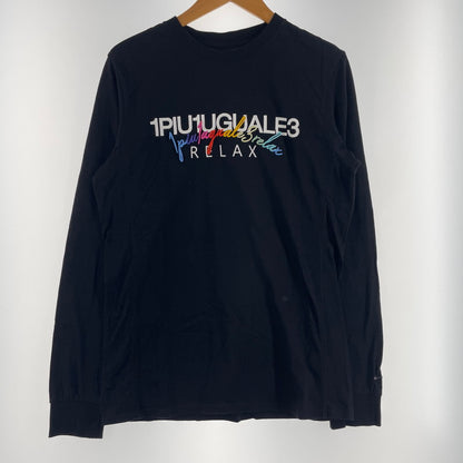 【中古品】【メンズ】 1PIU1UGUALE3 RELAX ウノピゥウノウグァーレトレ リラックス EMBROIDERY L/S TEE 刺繡 ロングスリーブTシャツ 半袖トップス 141-260806-ss-04-tei サイズ：M カラー：ブラック 万代Net店