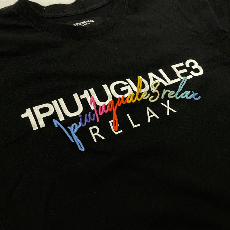 【中古品】【メンズ】 1PIU1UGUALE3 RELAX ウノピゥウノウグァーレトレ リラックス EMBROIDERY L/S TEE 刺繡 ロングスリーブTシャツ 半袖トップス 141-260806-ss-04-tei サイズ：M カラー：ブラック 万代Net店