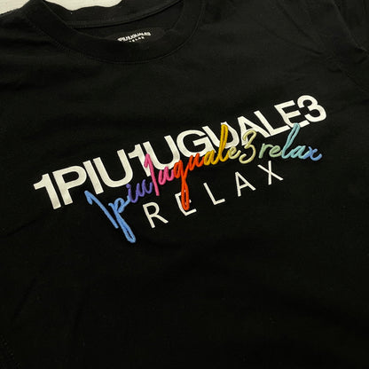【中古品】【メンズ】 1PIU1UGUALE3 RELAX ウノピゥウノウグァーレトレ リラックス EMBROIDERY L/S TEE 刺繡 ロングスリーブTシャツ 半袖トップス 141-260806-ss-04-tei サイズ：M カラー：ブラック 万代Net店
