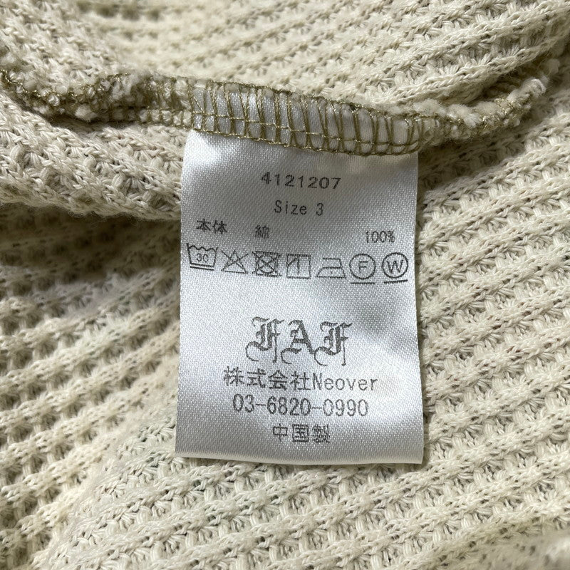 【中古品】【メンズ】 FAF エフエーエフ PACIS THERMAL HENLEY NECK 4121207 パチス サーマル ヘンリー ネック 長袖 トップス 142-260723-sa-01-tei サイズ：3 カラー：ブラウン 万代Net店
