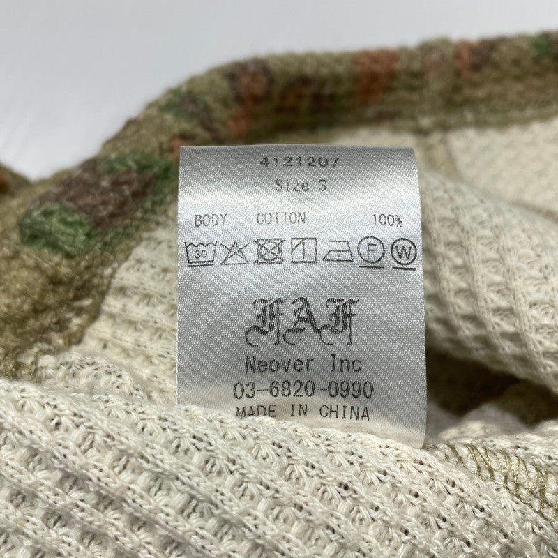 【中古品】【メンズ】 FAF エフエーエフ PACIS THERMAL HENLEY NECK 4121207 パチス サーマル ヘンリー ネック 長袖 トップス 142-260723-sa-01-tei サイズ：3 カラー：ブラウン 万代Net店