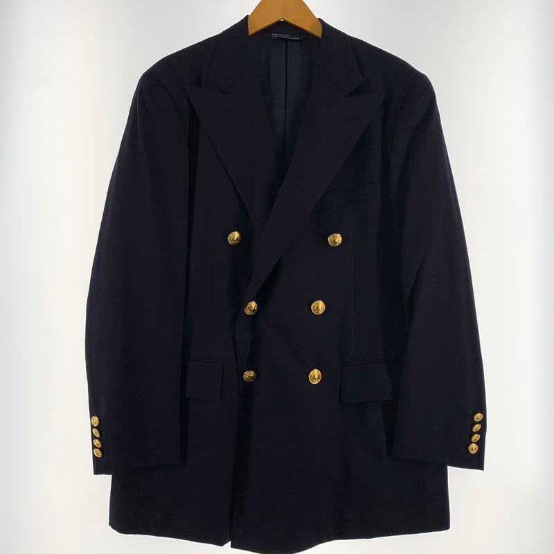 【中古品】【メンズ】 POLO RALPH LAUREN ポロラルフローレン WOOL TAILORED JACKET 022-5-BZ-RL ウール テーラードジャケット ライトアウター 金ボタン 147-260627-ko-19-tei サイズ：C96-W84-T180 カラー：ネイビー 万代Net店